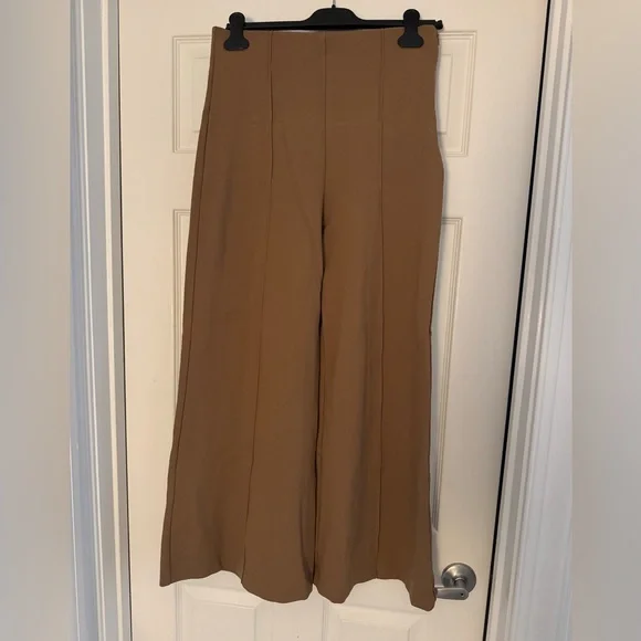 High-Waisted Wide-Leg Tan Quince Pants - Picture 2 of 2